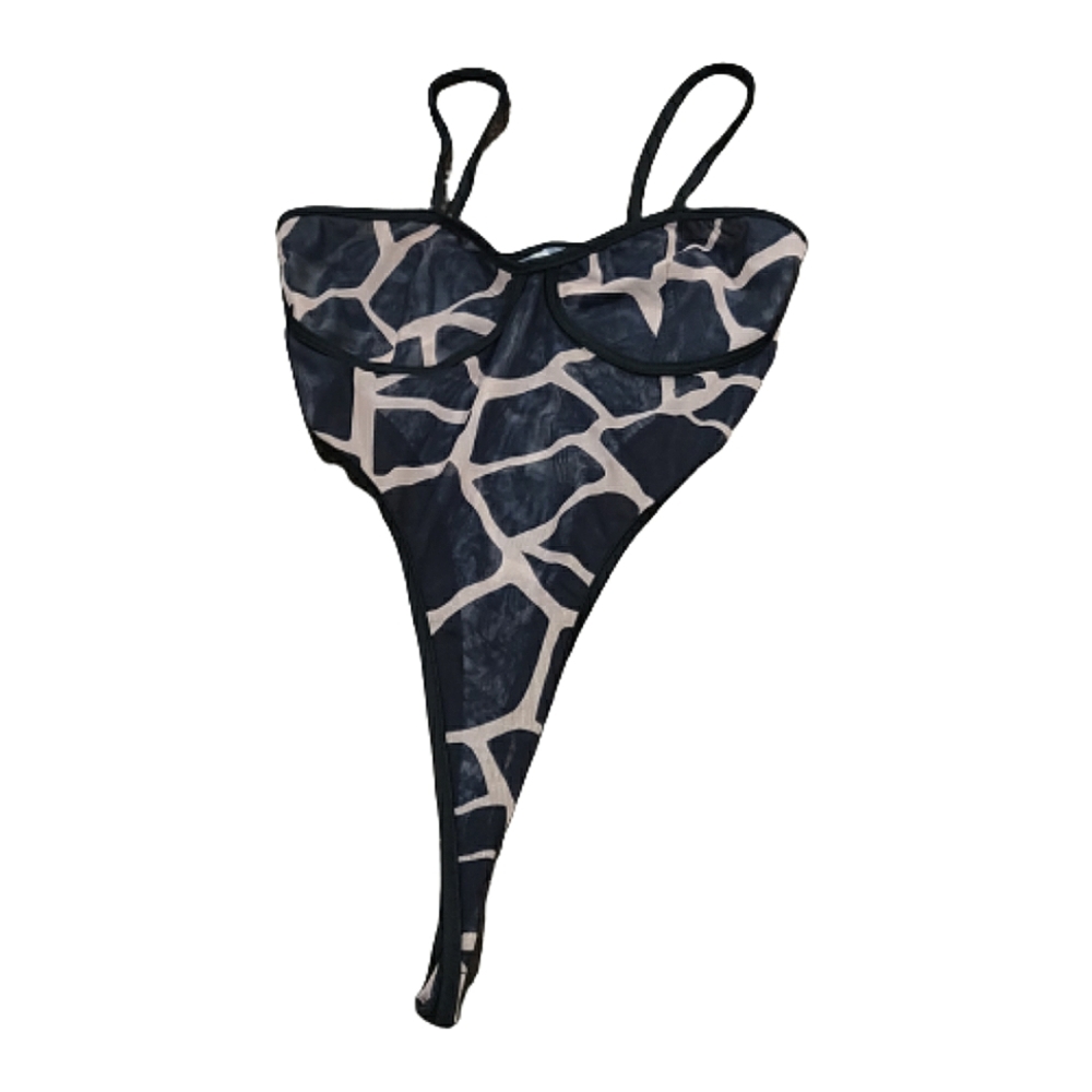 Giraffe Print Sexy Thong Teddy S